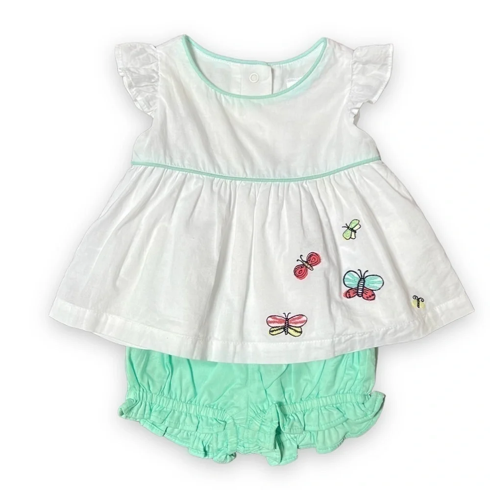 𝅺GYMBOREE Lakeside Stroll Butterfly Top‎ & Bloomers 0-3 mo